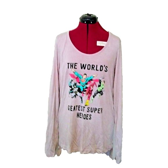 Justice League Neighborhood Watch Womens Top Size XL Gray Caged Back Sid… - Picture 1 of 8